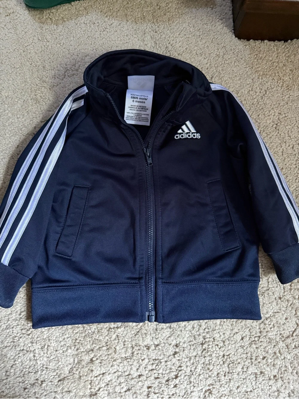 adidas Baby Navy Track Jacket and Pants Set size 6 months